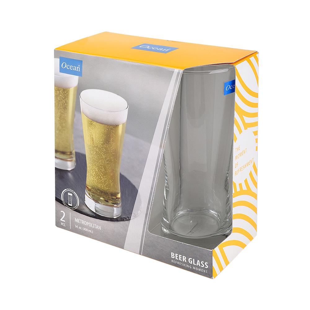 แก้วเบียร์ 400ml OCEAN GLASS METROPOLITAN แพ็ค 2 ใบ