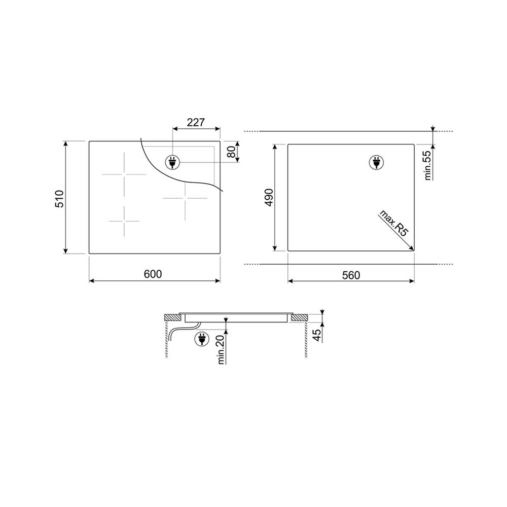 เตาฝังอินดักชั่น SMEG SI7633B 60 ซม.