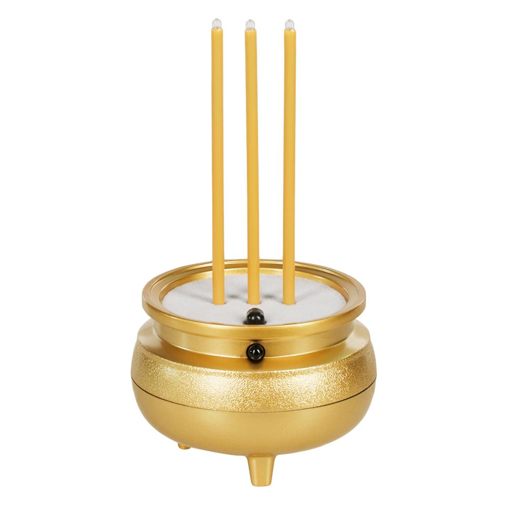 กระถางธูปไฟฟ้า 3 ดอก LED CLAIRE สีทอง