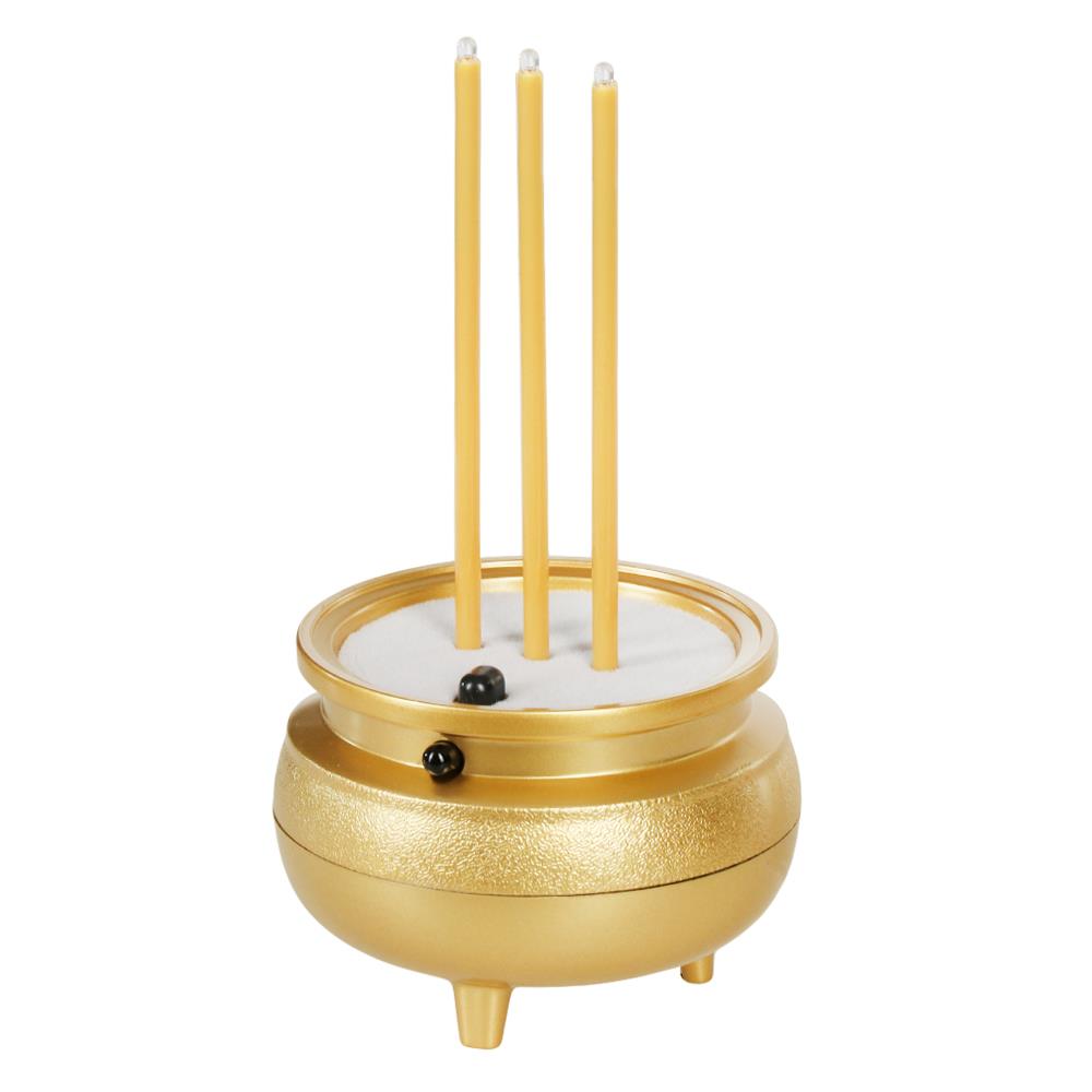 กระถางธูปไฟฟ้า 3 ดอก LED CLAIRE สีทอง