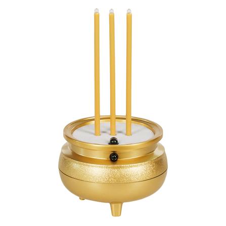 กระถางธูปไฟฟ้า 3 ดอก LED CLAIRE สีทอง