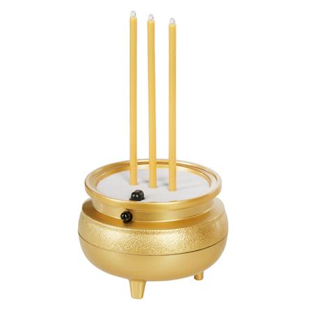 กระถางธูปไฟฟ้า 3 ดอก LED CLAIRE สีทอง_1