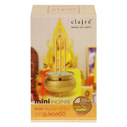 กระถางธูปไฟฟ้า 3 ดอก LED CLAIRE สีทอง_3