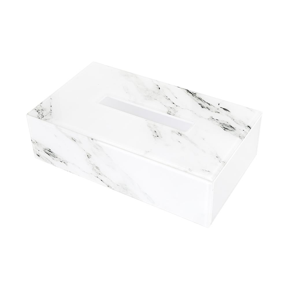 กล่องทิชชูอะคริลิก KECH MARBLE สีขาว