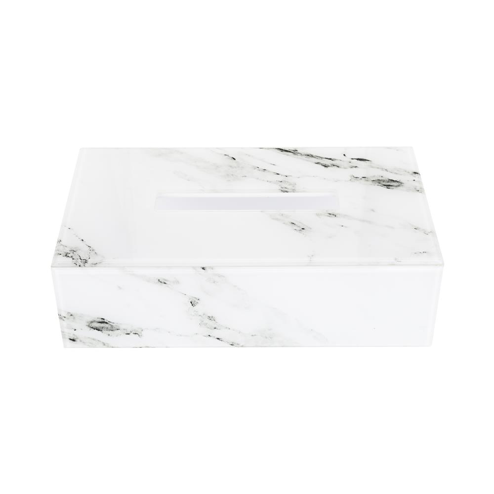 กล่องทิชชูอะคริลิก KECH MARBLE สีขาว