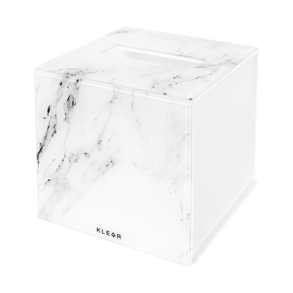 กล่องทิชชูม้วนอะคริลิก KECH MARBLE สีขาว