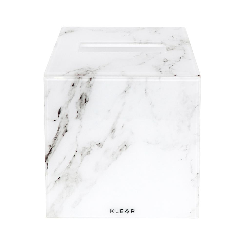 กล่องทิชชูม้วนอะคริลิก KECH MARBLE สีขาว