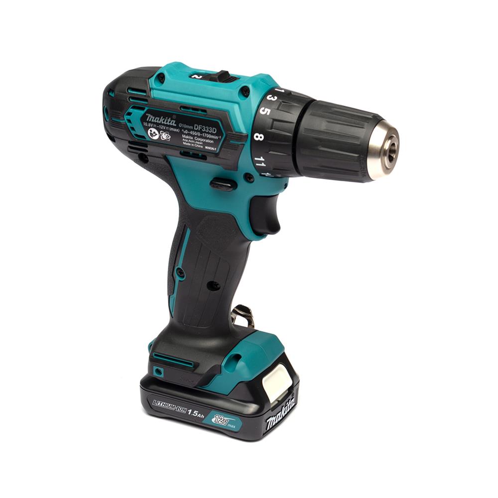 สว่านไร้สาย (พร้อมแบตเตอรี่ 2 ก้อน) MAKITA DF333DWYE 12 โวลต์