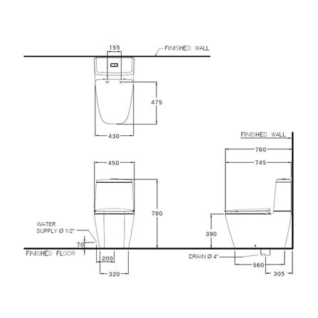 สุขภัณฑ์ 2ชิ้น COTTO C135107 3/4.5L สีขาว_1