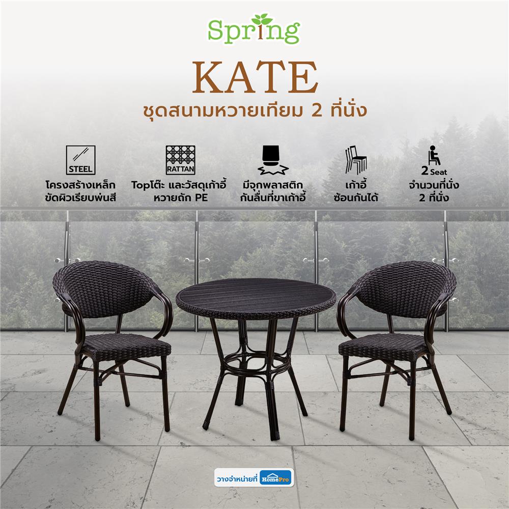 ชุดสนามหวายเทียม 2 ที่นั่ง SPRING KATE สีดำ