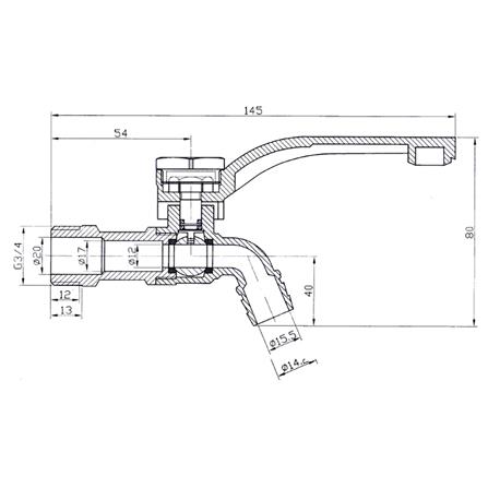 ก๊อกสนาม PP 3/4 นิ้ว สีแดง_4