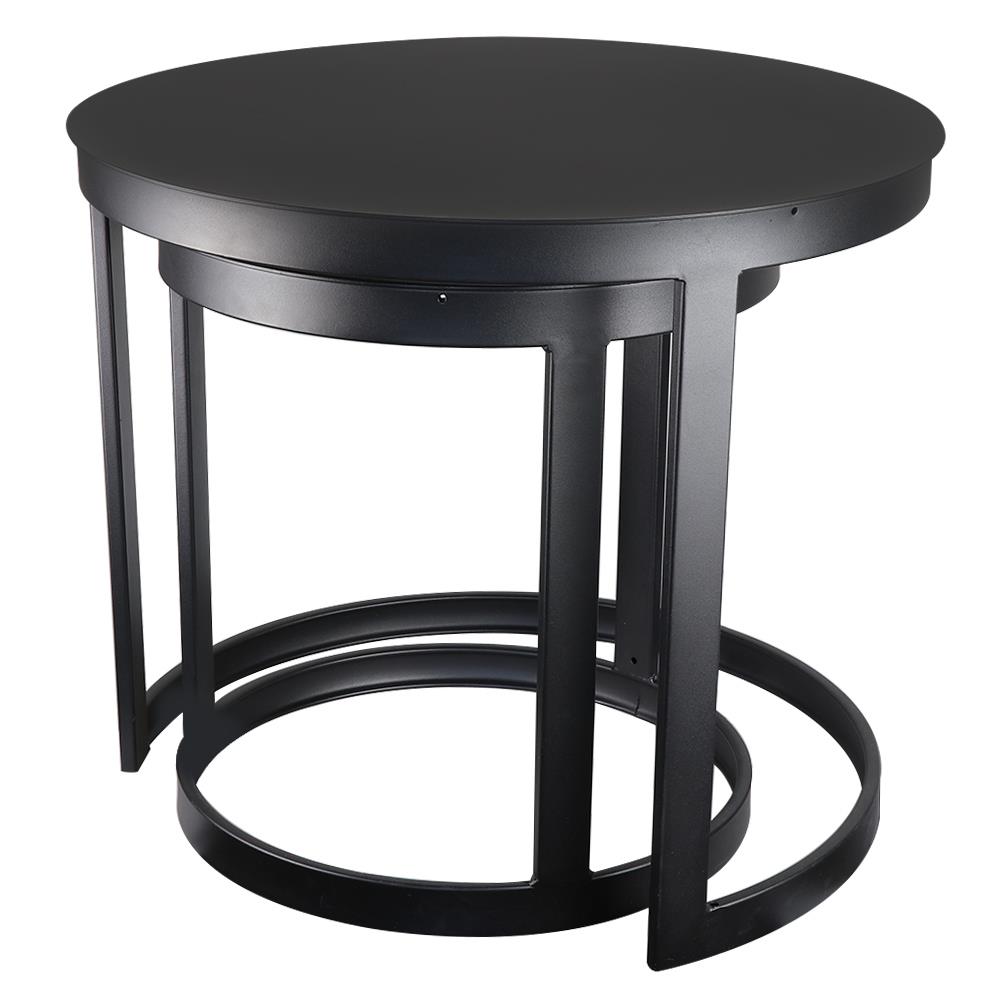 โต๊ะข้างเหล็ก SPRING NESTED สีดำ