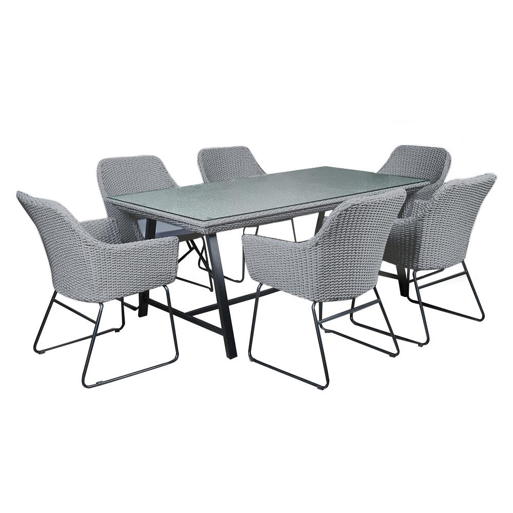 ชุดสนามหวายเทียม 6 ที่นั่ง SPRING RACHEL สีเทา