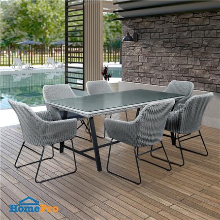 ชุดสนามหวายเทียม 6 ที่นั่ง SPRING RACHEL สีเทา_8