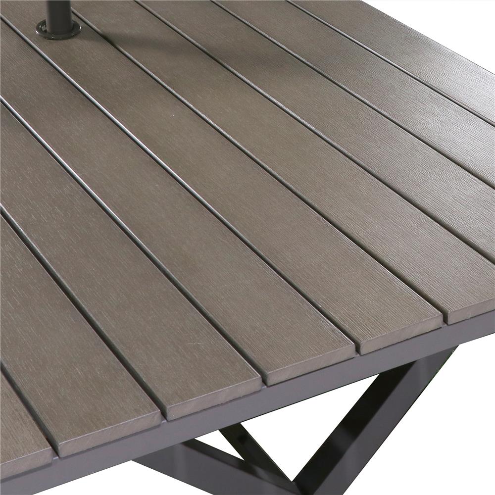 ชุดสนามหวายเทียม 6 ที่นั่งพร้อมร่ม SPRING FLORENCE สีเทา