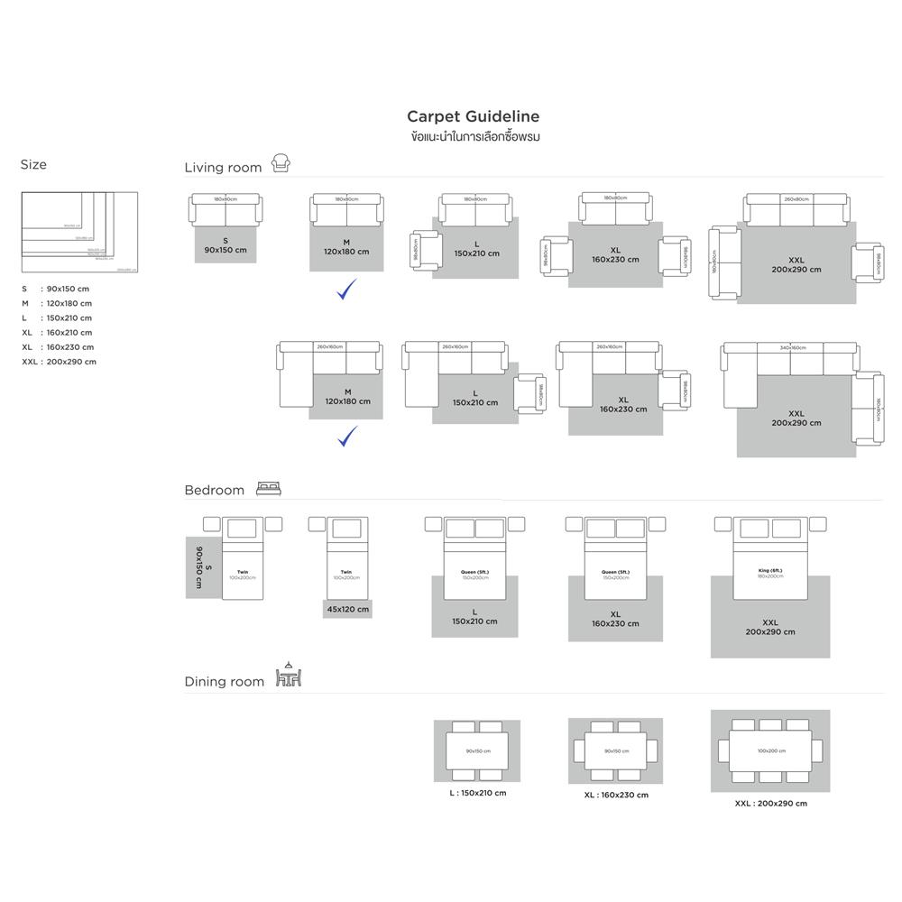 พรม HOME LIVING STYLE PEANUT 90X145 ซม. สีเทา