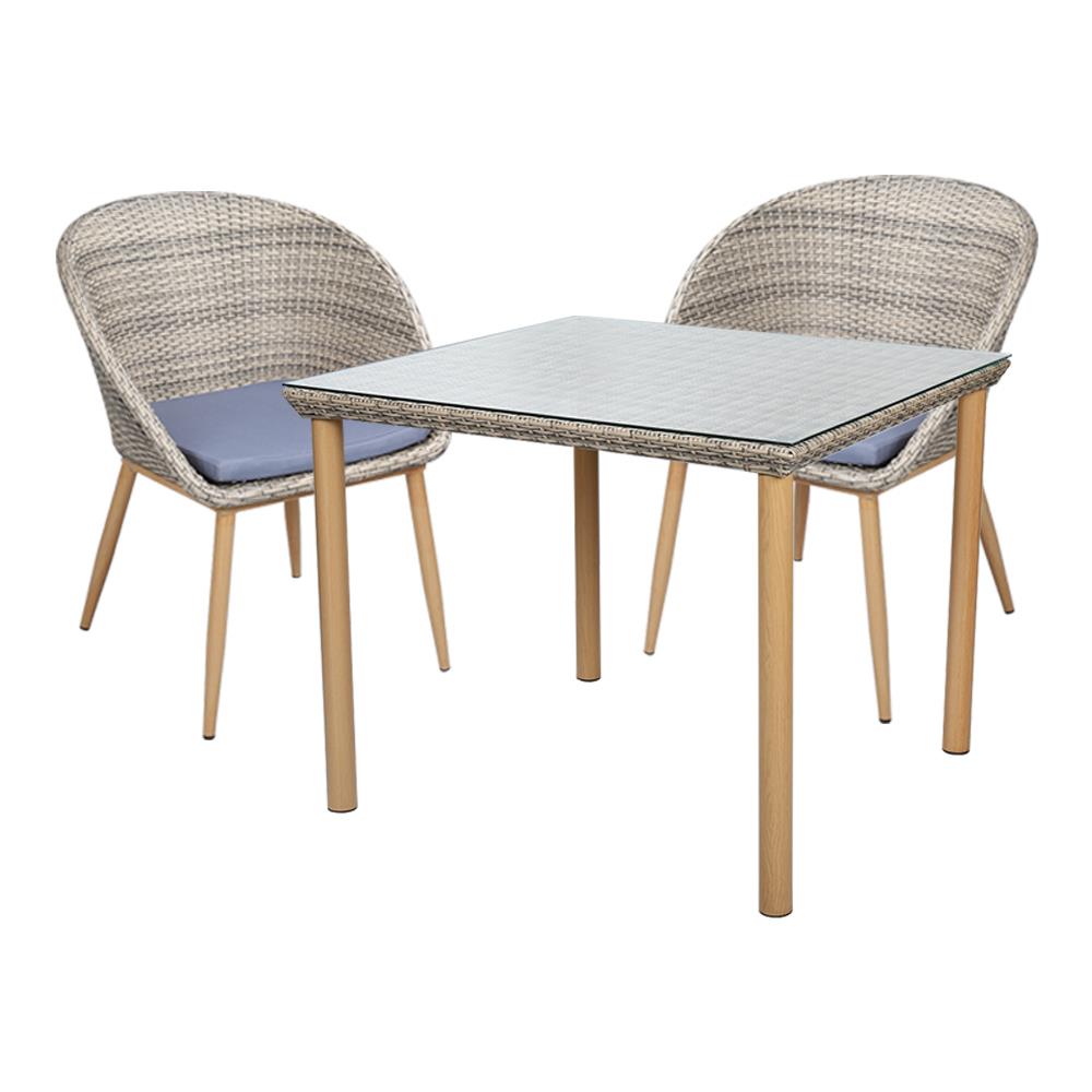 ชุดสนามหวายเทียม 4 ที่นั่ง SPRING HOLLY สีเทาอ่อน