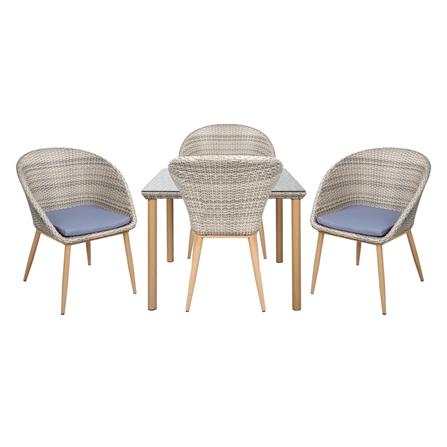 ชุดสนามหวายเทียม 4 ที่นั่ง SPRING HOLLY สีเทาอ่อน