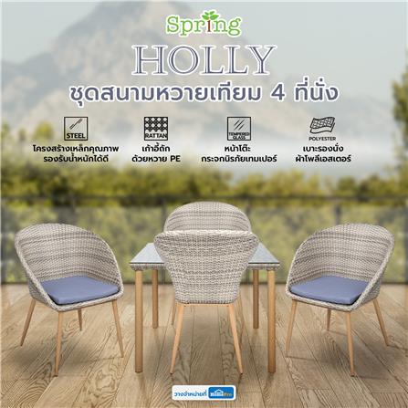 ชุดสนามหวายเทียม 4 ที่นั่ง SPRING HOLLY สีเทาอ่อน_10