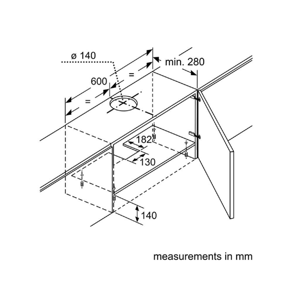 เครื่องดูดควันมาตรฐาน BOSCH DFT63AC50 60 ซม.