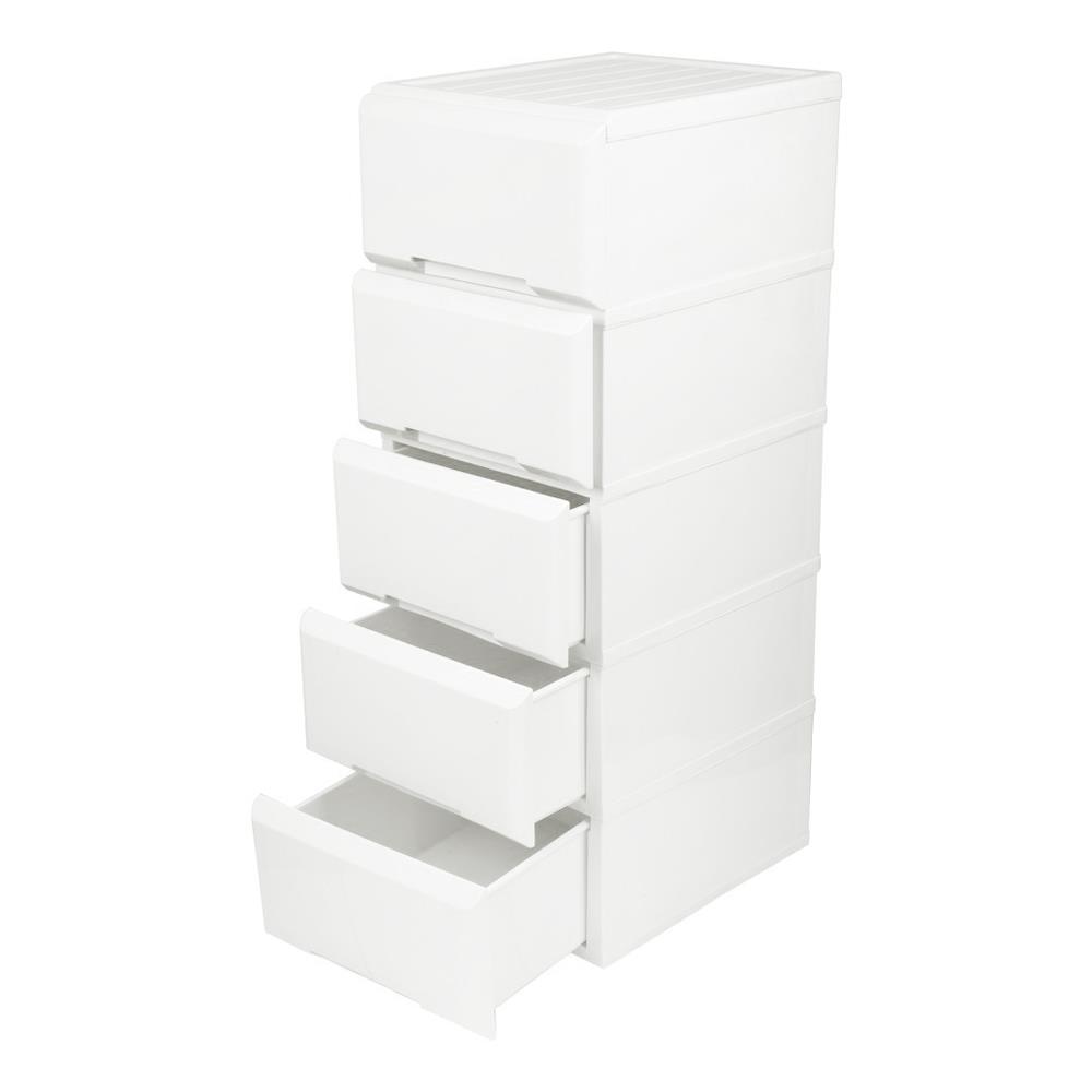 ตู้ลิ้นชัก 5 ชั้นทึบ STACKOGARDEN 40x50x113 ซม. สีขาว