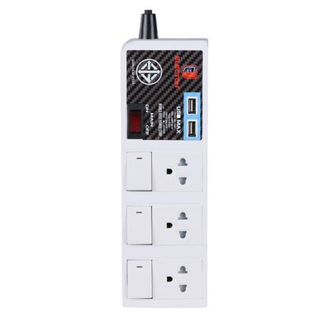 รางปลั๊กไฟ 3 ช่อง 4 สวิตซ์ 2USB ELECTON EP9-3403 3 ม.