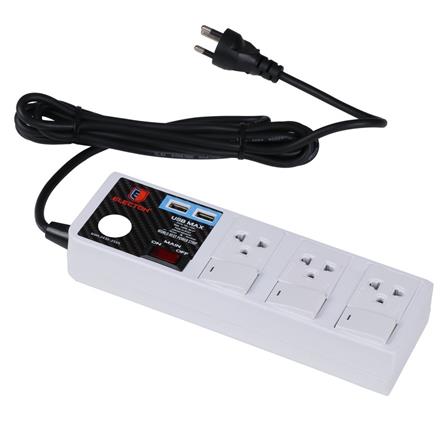 รางปลั๊กไฟ 3 ช่อง 4 สวิตซ์ 2USB ELECTON EP9-3403 3 ม._1