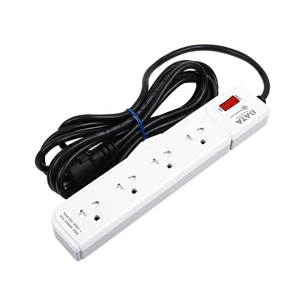 รางปลั๊กไฟ 4 ช่อง 1 สวิตซ์ DATA AP4195 3 ม. สีเทา