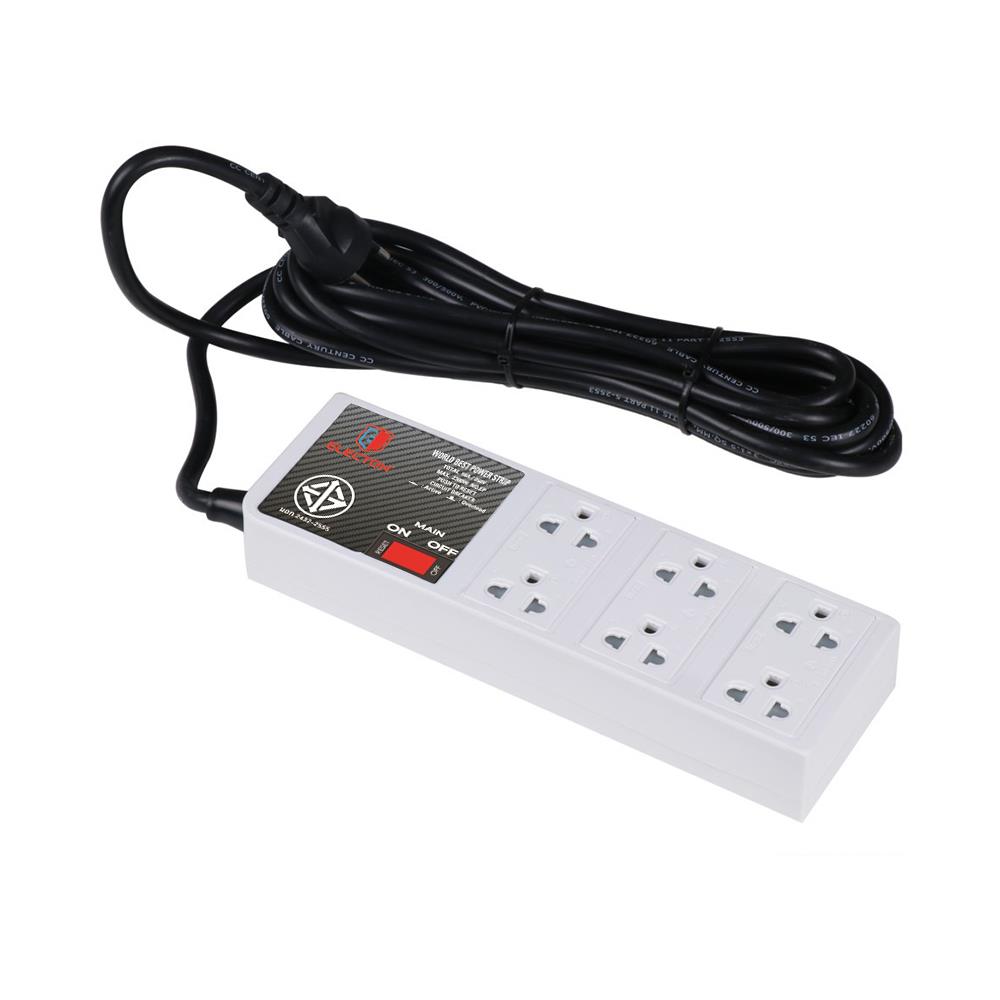 รางปลั๊กไฟ 6 ช่อง 1 สวิตซ์ ELECTON EP9-6105 5 ม.