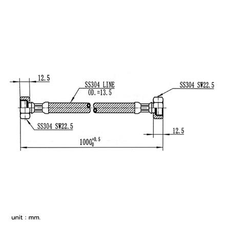 สายน้ำดีสเตนเลส BEN BN 105510 40 นิ้ว_1