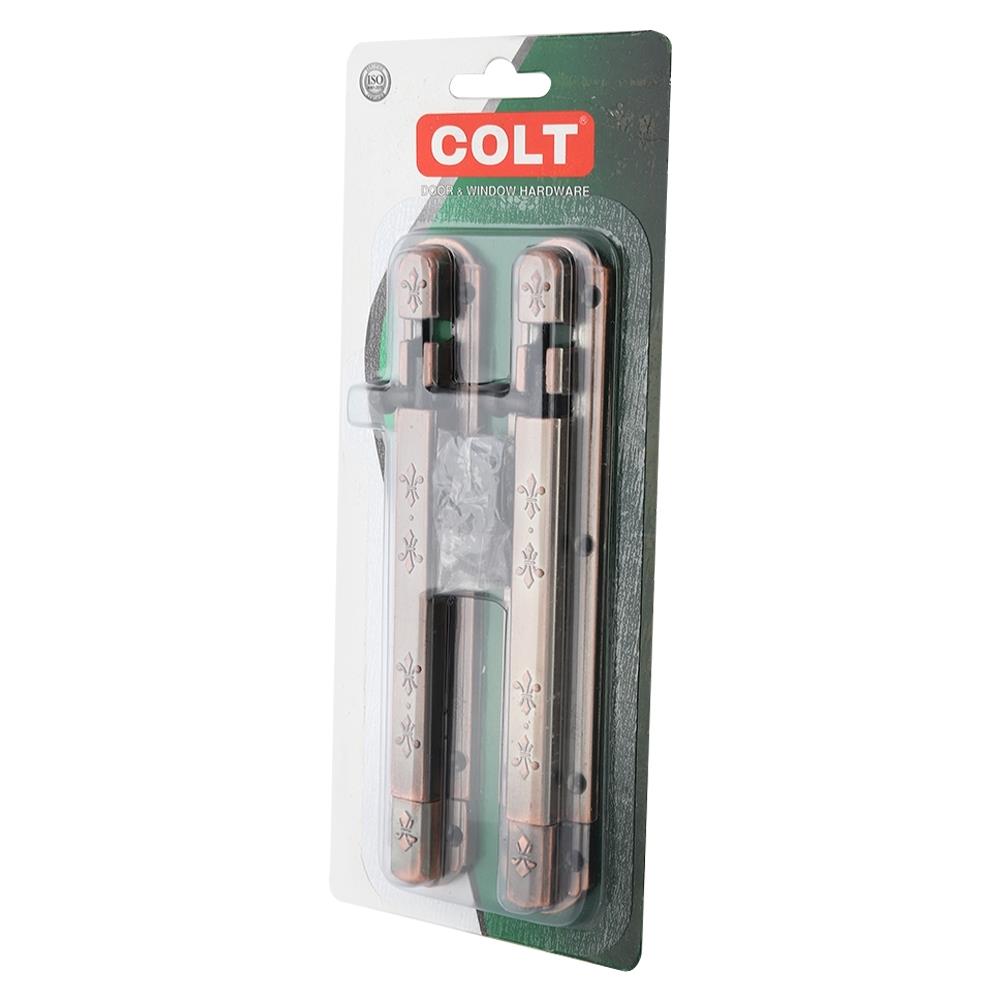กลอนทั่วไป COLT 240 6 นิ้ว สีทองแดงรมดำ (แพ็ก 2 ชิ้น)