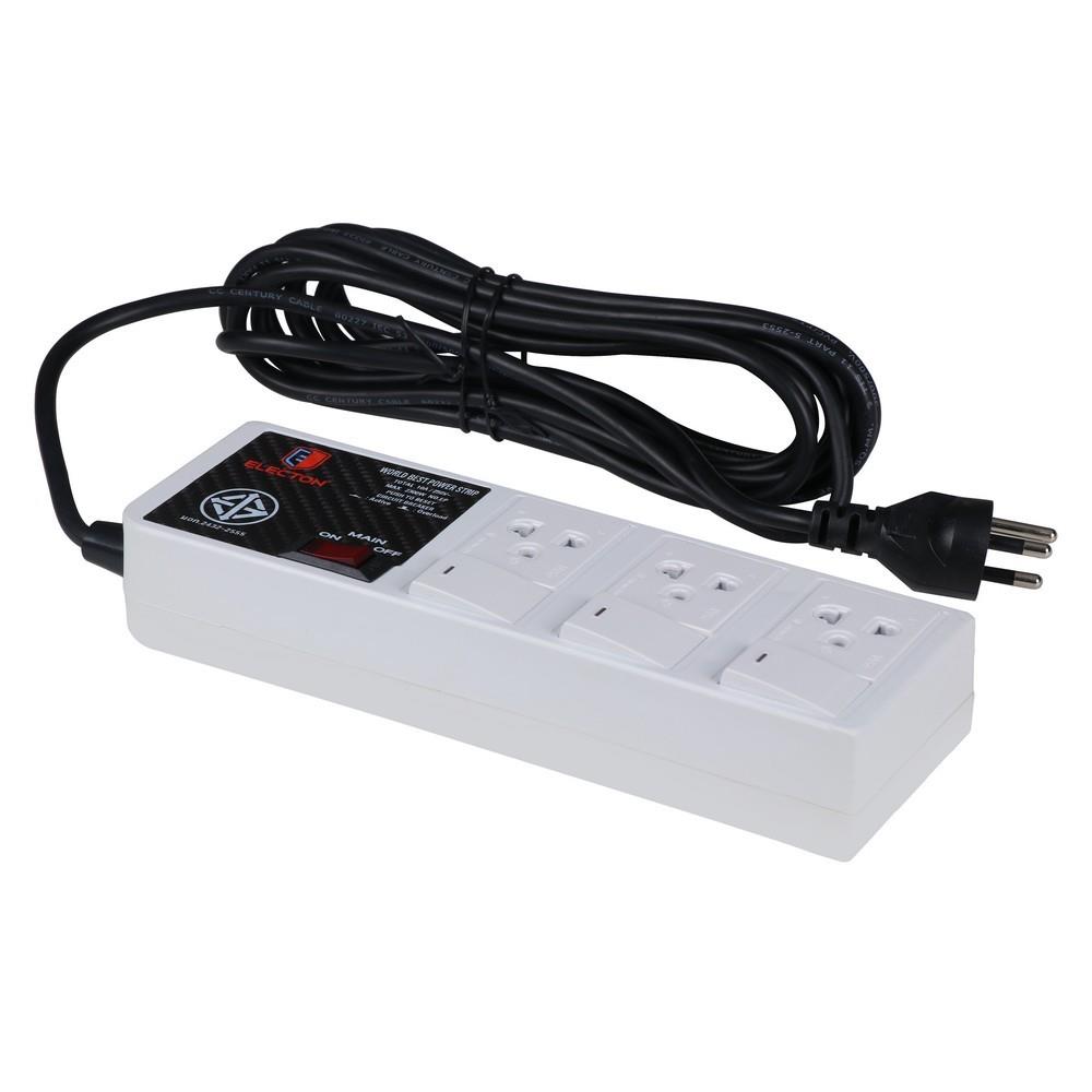 รางปลั๊กไฟ 3 ช่อง 4 สวิตซ์ ELECTON EP9-3405 5 ม.