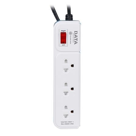 รางปลั๊กไฟ 3 ช่อง 1 สวิตซ์ DATA AP3159 5 ม. สีฟ้า