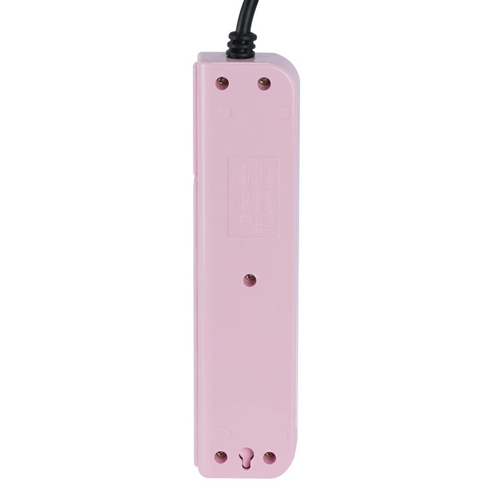รางปลั๊กไฟ 3 ช่อง 1 สวิตซ์ DATA AP3159 5 ม. สีชมพู