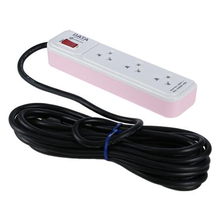 รางปลั๊กไฟ 3 ช่อง 1 สวิตซ์ DATA AP3159 5 ม. สีชมพู_1