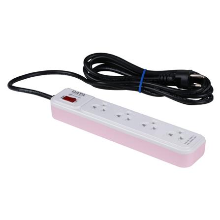 รางปลั๊กไฟ 4 ช่อง 1 สวิตซ์ DATA AP4195 3 ม. สีชมพู_1