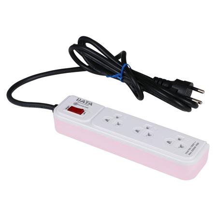 รางปลั๊กไฟ 3 ช่อง 1 สวิตซ์ DATA AP3159 2 ม. สีชมพู_1