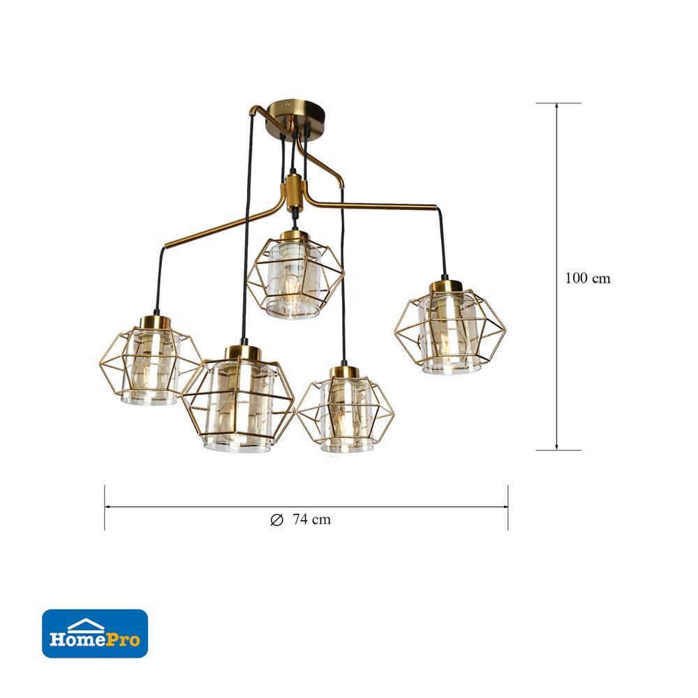 ไฟช่อ CARINI 8916/5P สีทอง/ใส 5 หัว