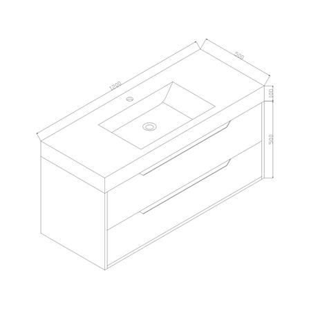 อ่างล้างหน้าเคาน์เตอร์ HAFELE 495.60.981 สีขาว/โอ๊ค_1