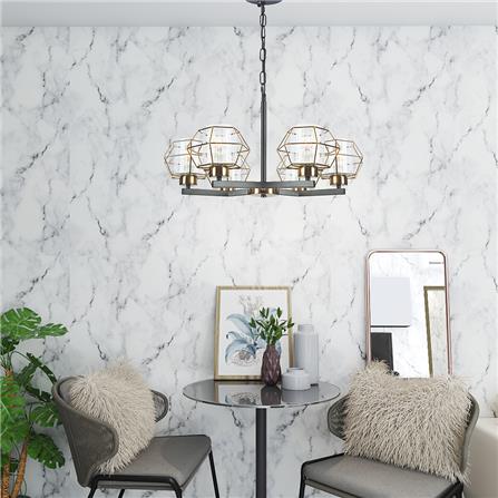 ไฟช่อ CARINI MODERN 8918/6P โลหะ/แก้ว สีทอง/ดำ/ใส 6 หัว_2