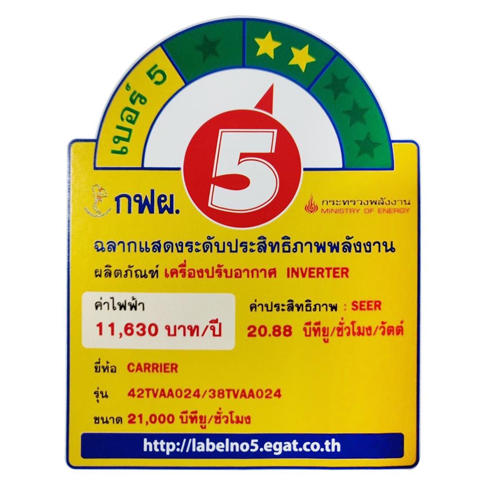 แอร์ผนัง CARRIER 42TVAA024/38TVAA024 21000 บีทียู อินเวอร์เตอร์