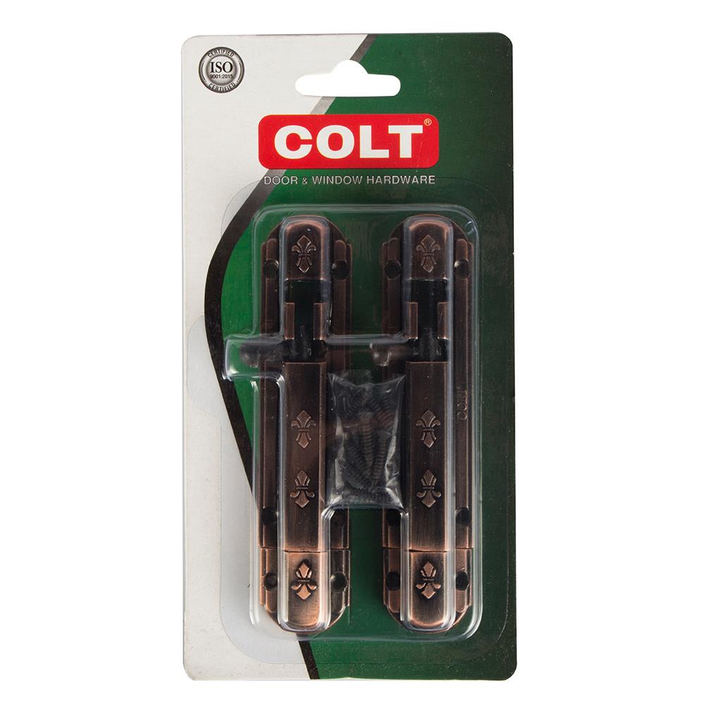 กลอนทั่วไป COLT 240 4 นิ้ว สีทองแดงรมดำ (แพ็ก 2 ชิ้น)