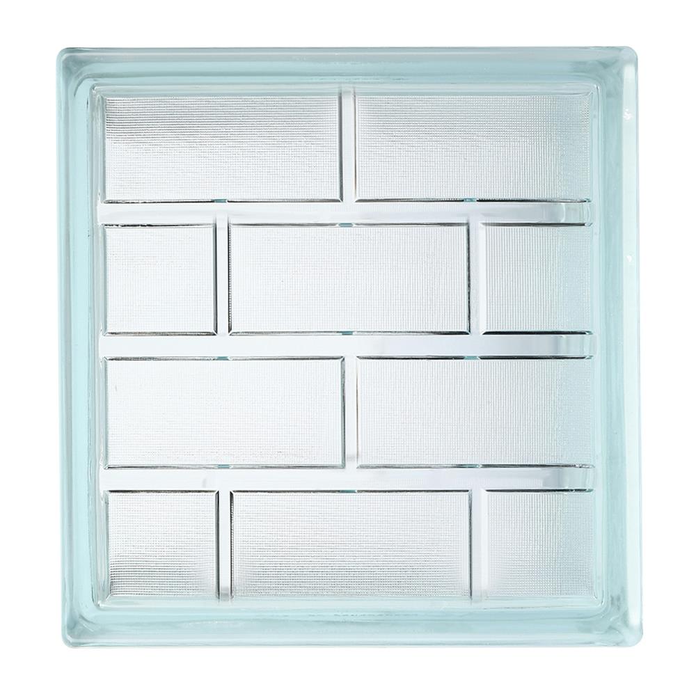 อิฐแก้ว 24x24x8 ซม. ช้างแก้ว อิฐเพชร สีใส