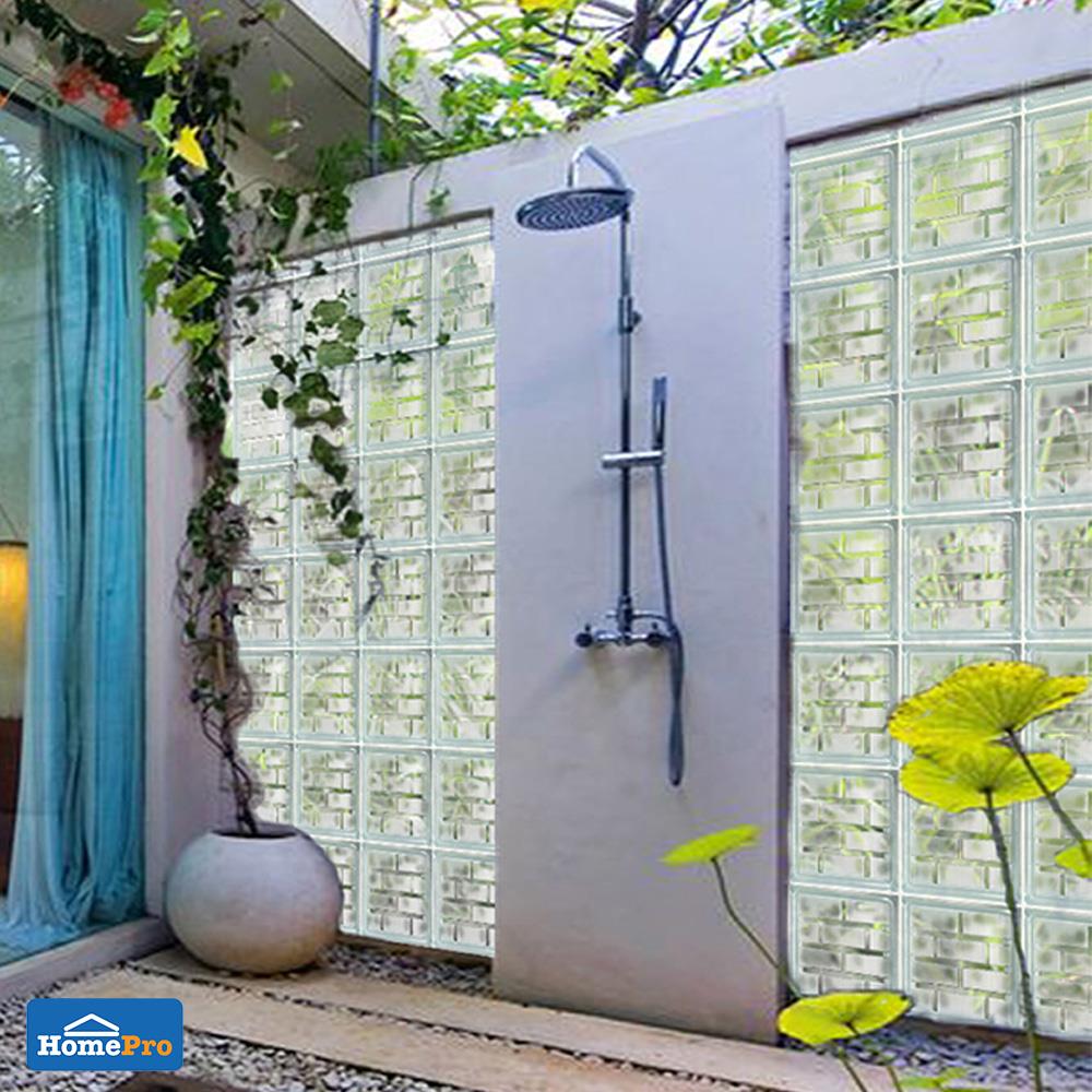 อิฐแก้ว 24x24x8 ซม. ช้างแก้ว อิฐเพชร สีใส