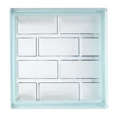 อิฐแก้ว 24x24x8 ซม. ช้างแก้ว อิฐเพชร สีใส