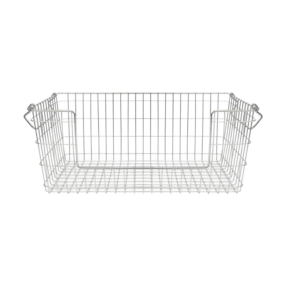 ตะกร้าสเตนเลสเหลี่ยมแบบเปิดหน้าซ้อนได้ L KECH