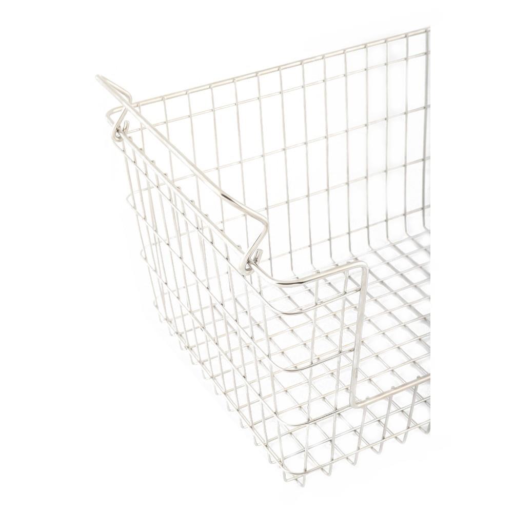 ตะกร้าสเตนเลสเหลี่ยมแบบเปิดหน้าซ้อนได้ M KECH