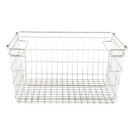 ตะกร้าสเตนเลสเหลี่ยมแบบเปิดหน้าซ้อนได้ M KECH_1