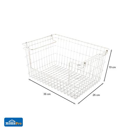 ตะกร้าสเตนเลสเหลี่ยมแบบเปิดหน้าซ้อนได้ M KECH_5