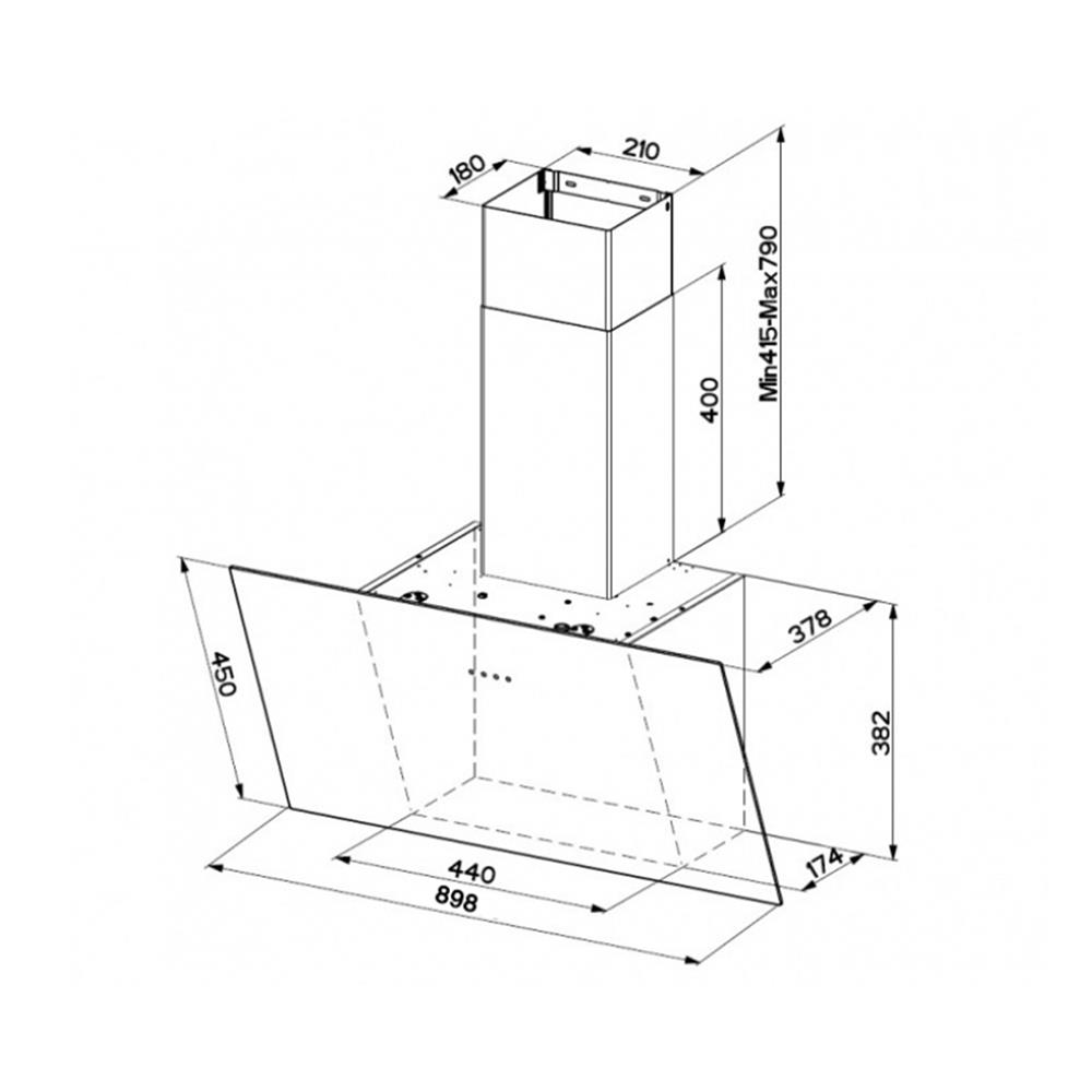 เครื่องดูดควันกระโจม MEX TWEET90B 90 ซม.